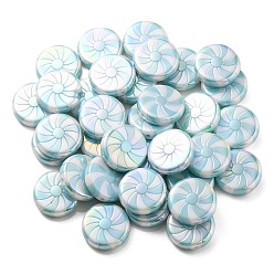 Bleu Ciel Clair Placage uv perles acryliques opaques, lollipop, lumière bleu ciel, 23x7mm, Trou: 2.5mm