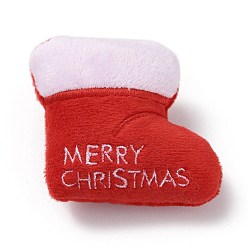 Christmas Socking Christmas Theme Wool Cloth Brooches, with Iron Pins, for Backpack Clothes, Christmas Socking, 57x65x23.5mm
