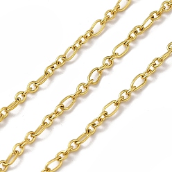 Golden Ion Plating(IP) 316 Surgical Stainless Steel Cable Chains, with Spool, Soldered, Golden, 2x2x0.4mm & 4x2x0.4mm
