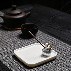 Human Porcelain Incense Burners, Square Incense Holders, Home Office Teahouse Zen Buddhist Supplies, Astronaut, 90x90x13mm