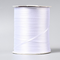 White Double Face Satin Ribbon, Polyester Ribbon, White, 1/8 inch(3mm) wide, about 880yards/roll(804.672m/roll)