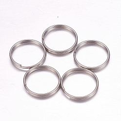 Color de Acero Inoxidable 304 anillos partidos de acero inoxidable, anillos de salto de doble bucle, color acero inoxidable, 16x2 mm, 14 mm de diámetro interior