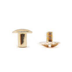 Golden Brass Rivet, with Iron Screws, for Purse Handbag Shoes Leather Craft Clothes Belt, Golden, 10x11mm, 8x11mm