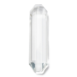 Bullet Прозрачное стекло большие подвески, граненые, для люстры хрустальные подвесные подвески, пуля, 119.5x29x13 мм, отверстие : 2 мм