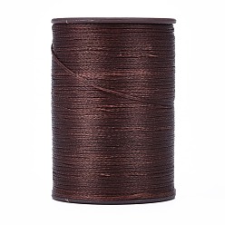 Brun De Noix De Coco Ficelle de fil ciré plat, cordon micro macramé, pour la couture de cuir, brun coco, 0.8mm, environ 109.36 yards (100m)/rouleau