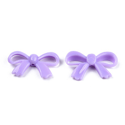 Pourpre Moyen Perles acryliques opaques, bowknot, support violet, 18x30x5.5mm, Trou: 1.6mm, environ600 pcs / 500 g