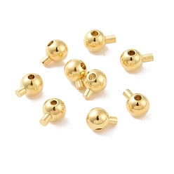 Golden 925 Sterling Silver Stopper Beads, Round, Golden, 4x3mm, Hole: 0.8mm, Pin: 1mm