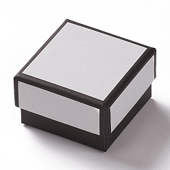Белый Картонные коробки ювелирных изделий, с губкой внутри, для ювелирной подарочной упаковки, квадратный, белые, 5.2x5.15x3.2 см