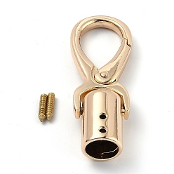 Light Gold Alloy Swivel Clasps, Swivel Snap Hook, with Iron Scew Nail, Light Gold, 65x23x14mm, Hole: 11.5mm