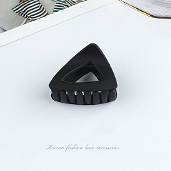 Black Frosted Acrylic Hair Claw Clips, Triangle Non Slip Jaw Clamps for Girl Women, Black, 45x34mm