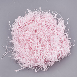Бледно-Розовый Декоративные бумажные отходы рафии упаковочный материал, для подарка наполнителя, розовый жемчуг, 2~4 мм, о 20 г / мешок