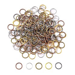 Mixed Color Open Jump Rings Brass Jump Rings, Mixed Color, 8x1mm, 18 Gauge, Inner Diameter: 6mm, about 4300pcs/500g