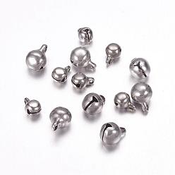 Stainless Steel Color 304 Stainless Steel Bell Charms, Stainless Steel Color, 11x8mm, Hole: 2mm