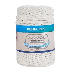 Creamy White BENECREAT Macrame Cotton Cord, Twisted Cotton Rope, for Wall Hanging, Plant Hangers, Crafts and Wedding Decorations, Creamy White, 5mm, about 100m/roll