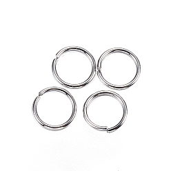 Color de Acero Inoxidable 304 argollas de acero inoxidable, anillos del salto abiertos, color acero inoxidable, 24 calibre, 4x0.5 mm, diámetro interior: 3 mm