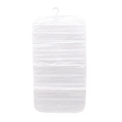 Белый Нетканые ткани ювелирные подвесные витринные сумки, настенные полки шкафы для хранения вещей, с вращающимся крючком и прозрачной 80 сеткой из ПВХ, белые, 85x43x0.15 см