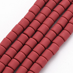 Brique Rouge Brins de perles en argile polymère, colonne, firebrick, 5~7x6mm, Trou: 1.5~2mm, Environ 61~69 pcs/chapelet, 15.74 pouce