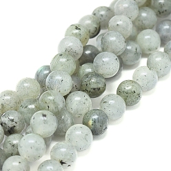 Labradorite Natural Labradorite Beads Strands, Round, 8mm, Hole: 1mm, about 47pcs/Strand, 15.75 inch(40cm)