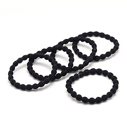 Black Girl's Hair Accessories, Nylon Thread Elastic Fiber Hair Ties, Ponytail Holder, Black, 47mm