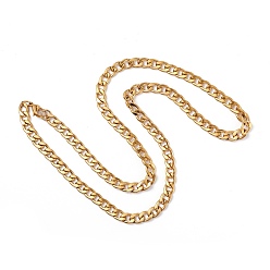 Golden Men's Vacuum Plating 304 Stainless Steel Cuban Link Chain Necklaces, with Lobster Claw Clasps, Golden, 29.68 inch(75.4cm), 8.5mm