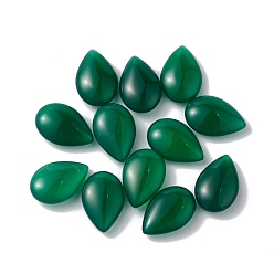 Vert Foncé Vert perles naturelles onyx agate, pas de trous / non percés, teints et chauffée, larme, vert foncé, 17.5x12x5mm