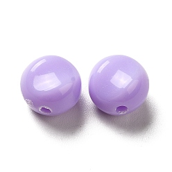 Lilac Opaque Acrylic Beads, Flat Round, Lilac, 9.5~10x12mm, Hole: 1.8mm, about 1110pcs/500g