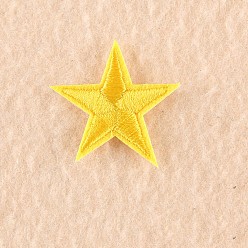 Oro Tela de bordado computarizada para planchar / coser parches, accesorios de vestuario, apliques, estrella, oro, 3x3 cm