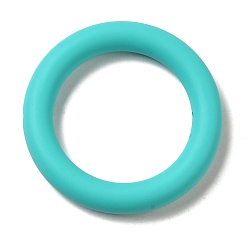 Turquoise Foncé Perles de silicone, anneau, turquoise foncé, 65x10mm, Trou: 3mm