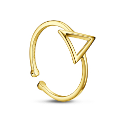 Золотой Tinysand 925 минимальное кольцо на палец из стерлингового серебра, манжеты кольца, открытые кольца, треугольные, золотые, размер США 7 1/4 (17.5 мм)