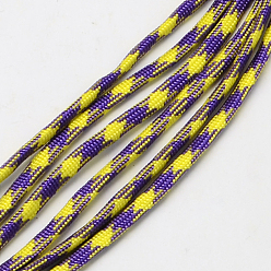 Violet Foncé 7 âmes intérieures cordes en polyester et spandex, pour la fabrication de bracelets en corde, violet foncé, 4mm, environ 109.36 yards (100m)/paquet, 420~500g / bundle