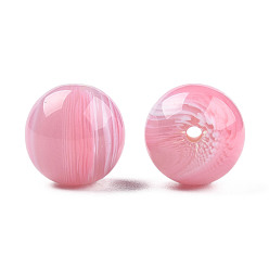 Pink Resin Beads, Imitation Gemstone, Round, Pink, 20mm, Hole: 2mm