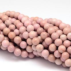 Light Coral Natural Rhodonite Beads Strands, Round, Light Coral, 10mm, Hole: 1mm, about 41pcs/strand, 15.94 inch