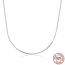 Platino 925 collares de cadena de serpiente de plata esterlina, Platino, 15.75 pulgada (40 cm)