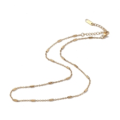 Golden Ion Plating(IP) 304 Stainless Steel Column Link Chain Necklace for Men Women, Golden, 15.98 inch(40.6cm)
