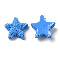 Bleu Dodger Cabochons en résine opaque, étoiles, Dodger bleu, 16.5x17x5.5mm