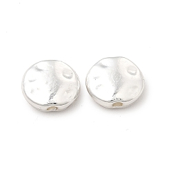Silver Long-Lasting Plated Alloy Beads, Cadmium Free & Nickel Free & Lead Free, Flat Round, Silver, 7.5x3mm, Hole: 1.2mm