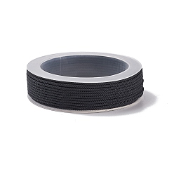 Черный Плетеные нити нейлона, окрашенные, завязывая шнур, для китайского вязания, ремесла и изготовление ювелирных изделий, чёрные, 1 мм, около 21.87 ярдов (20 м) / рулон