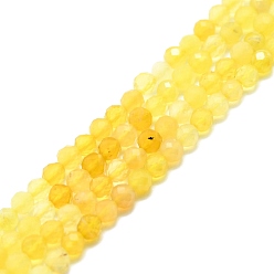 Желтый Опал Природные желтые опал бусины пряди, граненые, круглые, 3 мм, отверстие : 0.7 мм, около 132 шт / нитка, 15.16''~15.55'' (38.5~39.5 см)