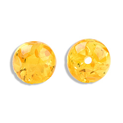Золотистый Смола имитация янтарных бусин, круглые, золотые, 12 мм, отверстие : 1.6~1.8 мм