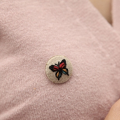 Бабочка Стартовый набор для вышивки броши своими руками, включая настройки броши из сплава и хлопковые нити, бабочки, 25 мм