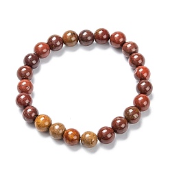 Cornaline Bracelets de perles extensibles en cornaline naturelle, ronde, diamètre intérieur: 2-1/8 pouce (5.5 cm), perles: 8~9 mm