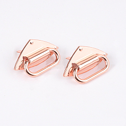 Rose Gold Alloy Purse Chain Connector Ring, with Iron Shims, Bag Replacement Accessorieas, Triangle, Rose Gold, 2.6x5.1cm, Inner Diameter: 1x3.1cm