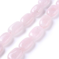 Cuarzo Rosa Natural aumentó de perlas de cuarzo hebras, oval, 16~18x10~12x6~8 mm, agujero: 1.5 mm, sobre 23~25 unidades / cadena, 15.35 pulgada (39 cm)