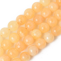 Other Quartz Natural Quartz Beads Strands, Dyed & Heated, Imitation Citrine, Round, 10~10.5mm, Hole: 1.2mm, about 38pcs/strand, 14.96 inch(38cm)