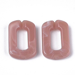 Rosada Marrón Anillos de enlace de acrílico, conectores de enlace rápido, para la fabricación de cadenas de joyería, estilo de imitación de piedras preciosas, oval, marrón rosado, 30.5x20x5 mm, agujero: 17.5x8 mm, sobre: 220 unidades / 500 g