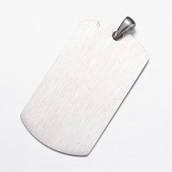 Stainless Steel Color 304 Stainless Steel Pendants, Stamping Blank Tag, Rectangle, Stainless Steel Color, 43x24x1mm, Hole: 3x6mm