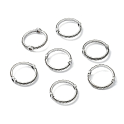 Antique Silver Tibetan Style Zinc Alloy Bead Frames, Round Ring, Antique Silver, 7mm, Hole: 0.8mm
