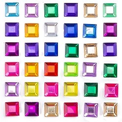 Square Self Adhesive Acrylic Rhinestone Stickers, for DIY Scrapbooking and Craft Decoration, Square, 8x8mm