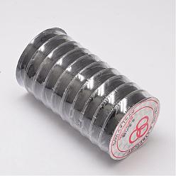 Negro Cuerda de cristal elástica plana, hilo de cuentas elástico, para hacer la pulsera elástica, negro, 0.8 mm, aproximadamente 10.93 yardas (10 m) / rollo