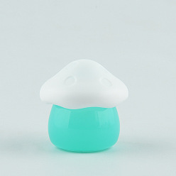 Turquoise Mushroom Shape Imitation Jelly Acrylic Refillable Container with PP Plastic Cover, Portable Travel Lipstick Face Cream Jam Jar, Turquoise, 4.48x4.48cm, Capacity: 10g